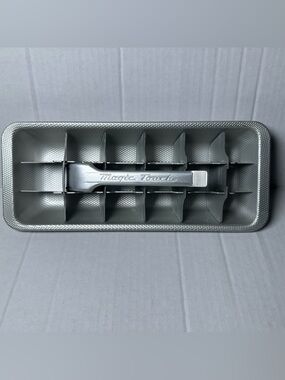 Vintage 1950s Magic Touch Aluminum Ice Cube Tray-Lever Knuckle Buster-Textured